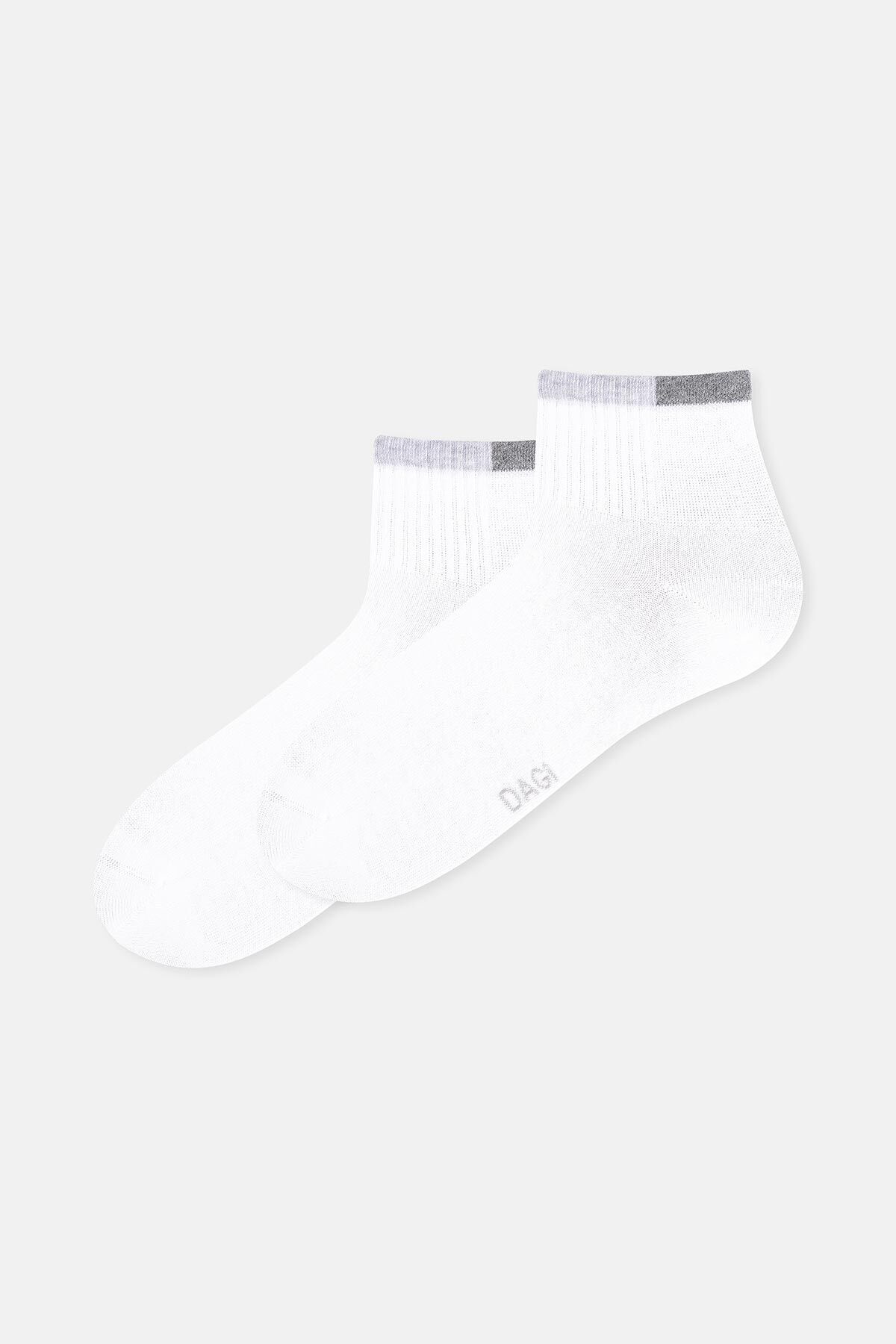 Dagi-White-Grey Melange Men's 2-Piece Sports Socks 5