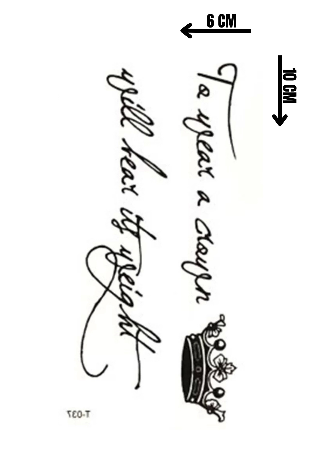 Barly Geçici Kral Tacı ve Yazılı Dövme Tattoo