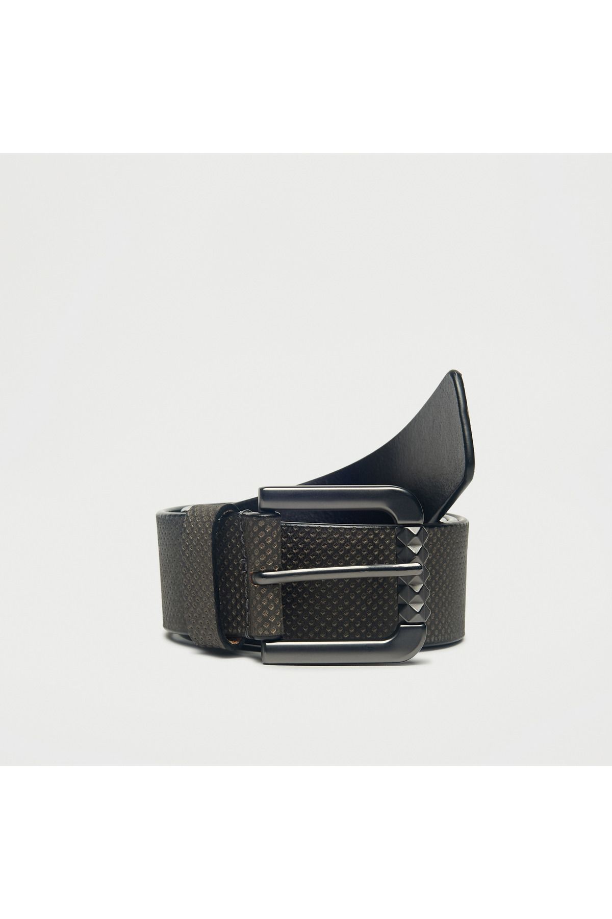 ECKO-Textured Leather Belt With Pin Buckle Closure 1