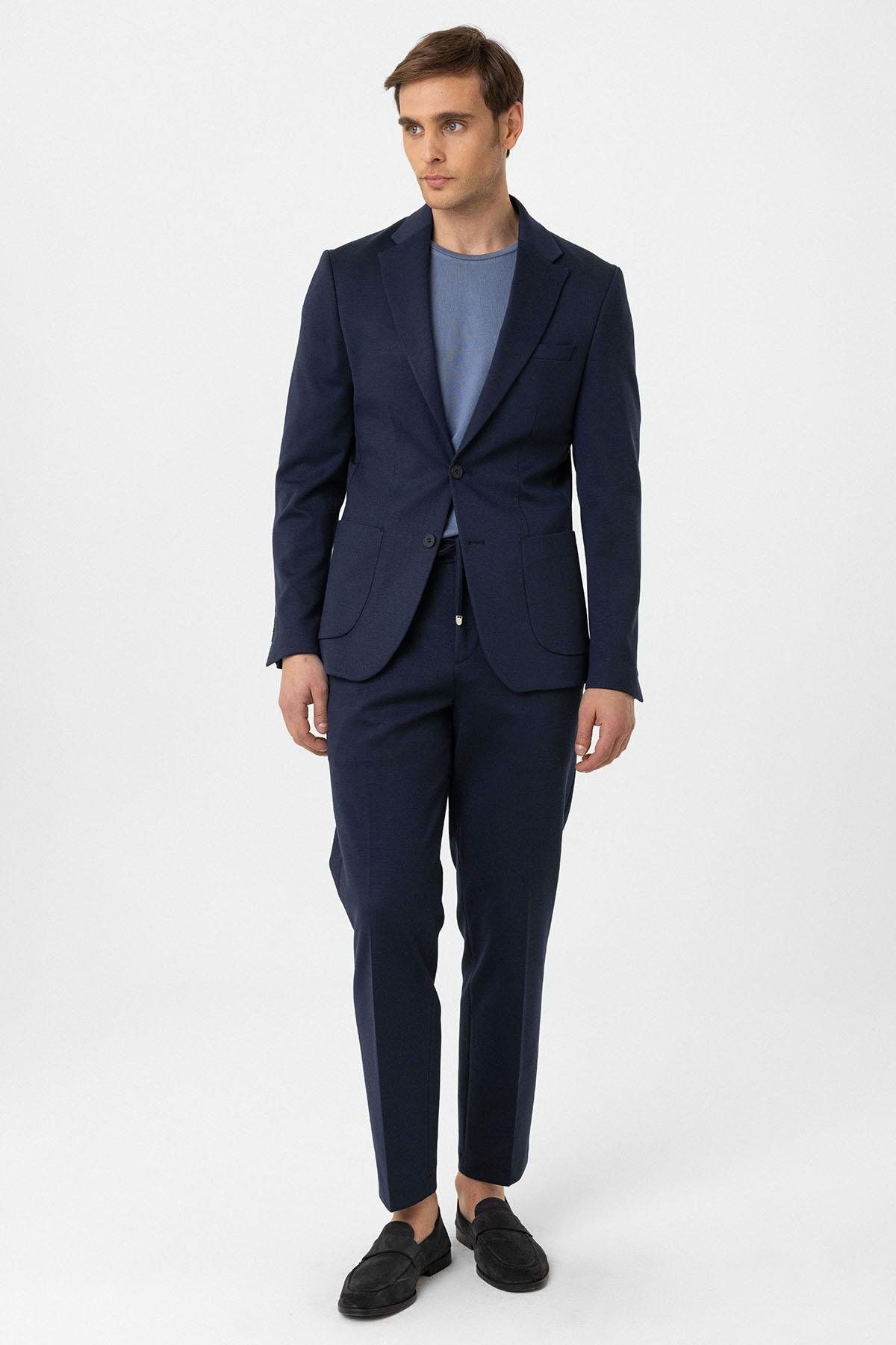 Antioch Lacivert Slim Fit Comfort Erkek Takım