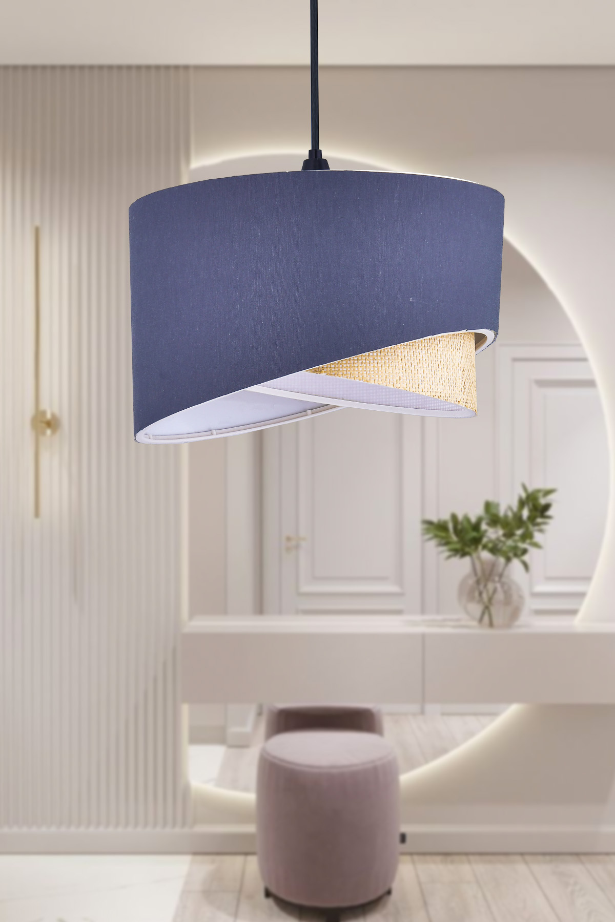 Ellipse 2 Tier Fabric Cake Chandelier Kids Room Bedroom Living Room Kitchen Hall