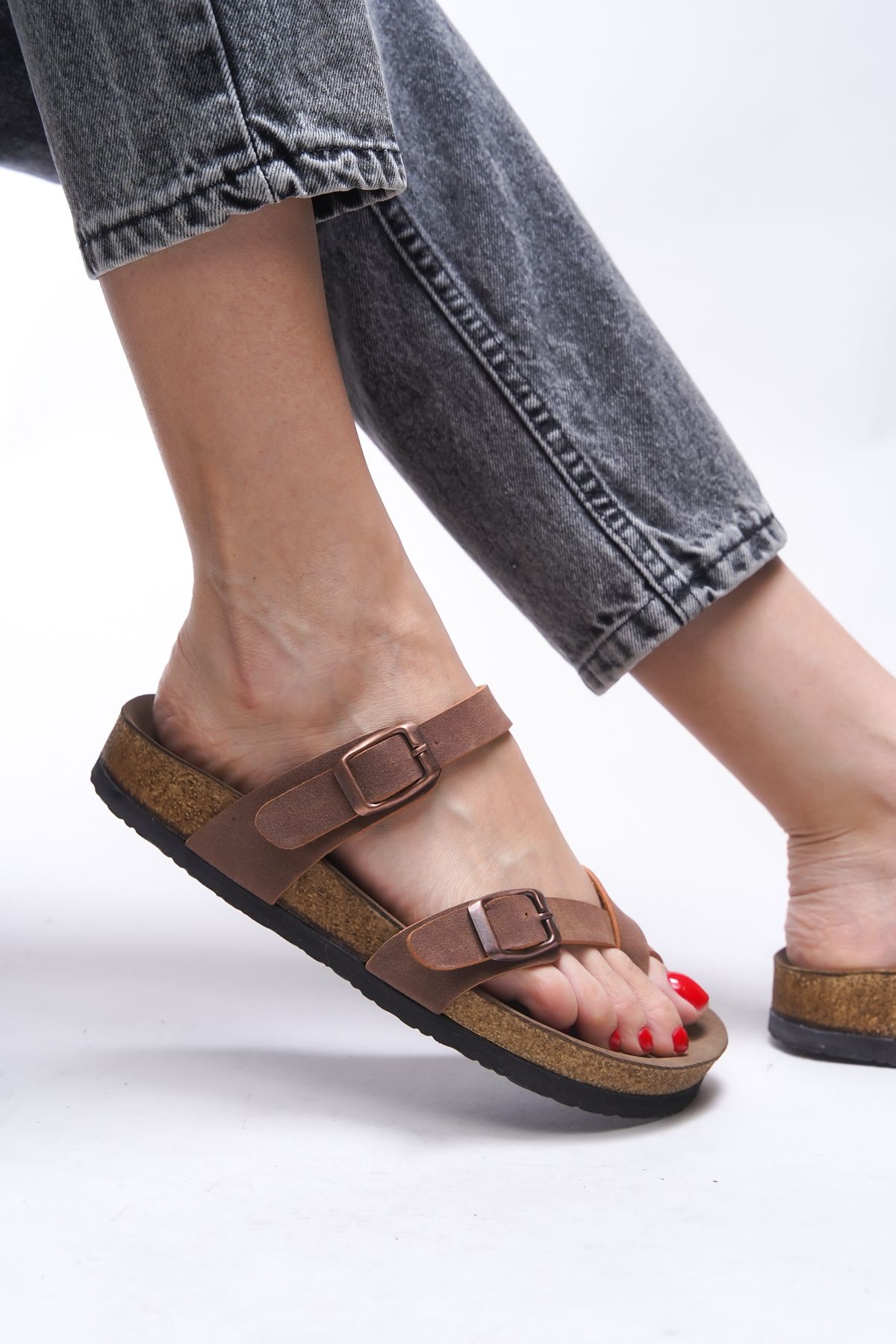 Riccon-Jessinesra Women's Flip Flops 0012501   Tan 5