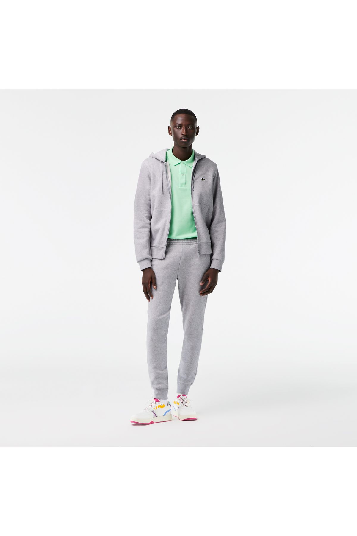 Erkek Classic Fit Kapüşonlu Gri Eşofman Takımı