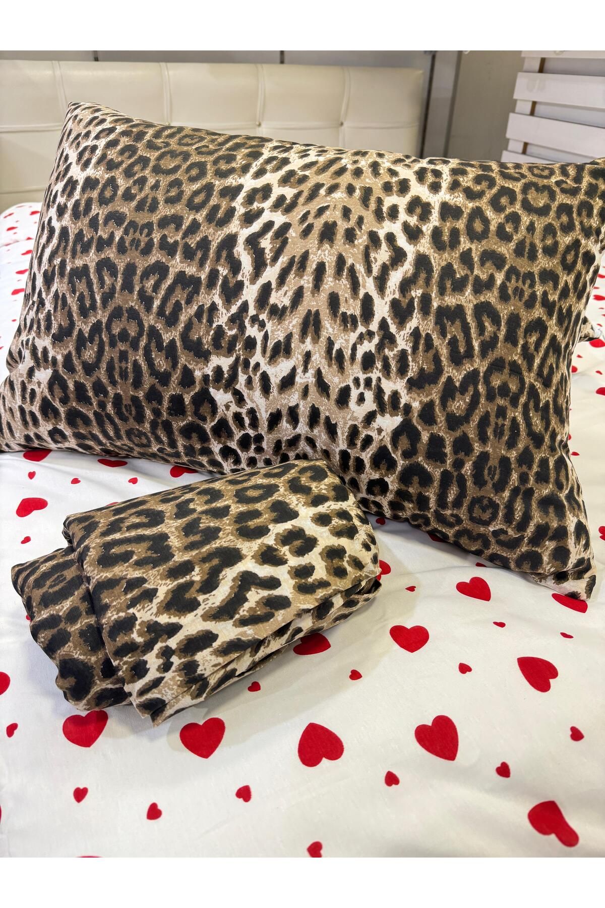 ŞENER HOME-Leopard Patterned Single Fitted (Elastic) Adult Bed Sheet Set 100X200 24 cm 5