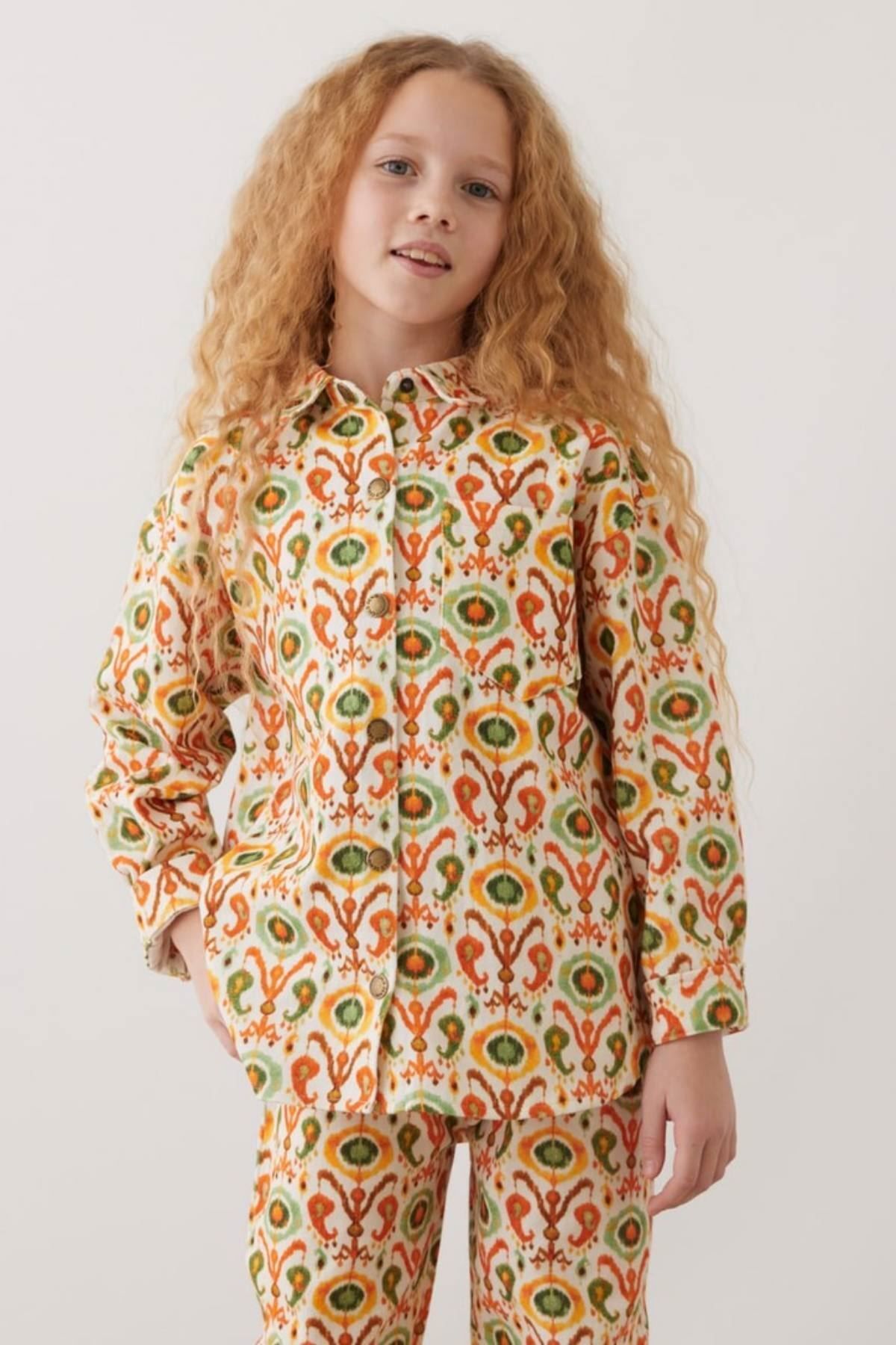 HAUSEkids-8-12 Years Old Mallorca Natural Girl's Set - Orange 2