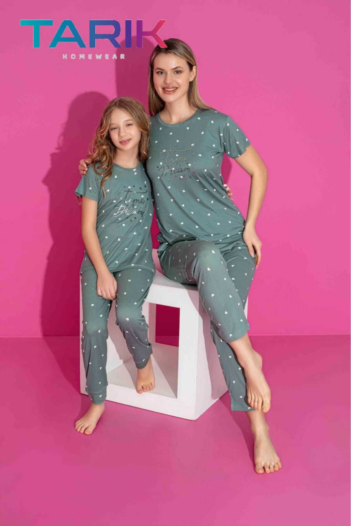 Love Fuchsia Underwear-Milan Fabric Breathable Short Sleeve Mother-Daughter Pajamas Set - 1 Piece 1