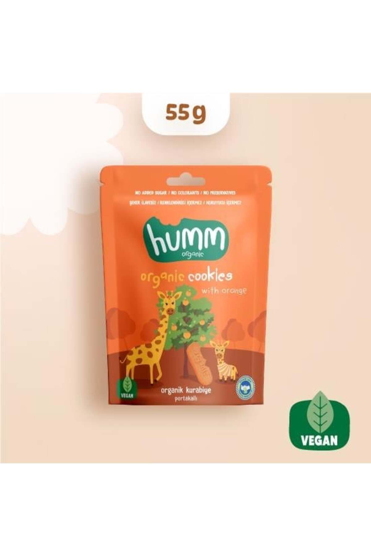 NessiWorld Humm Organik Vegan Portakallı Kurabiye 55 Gr