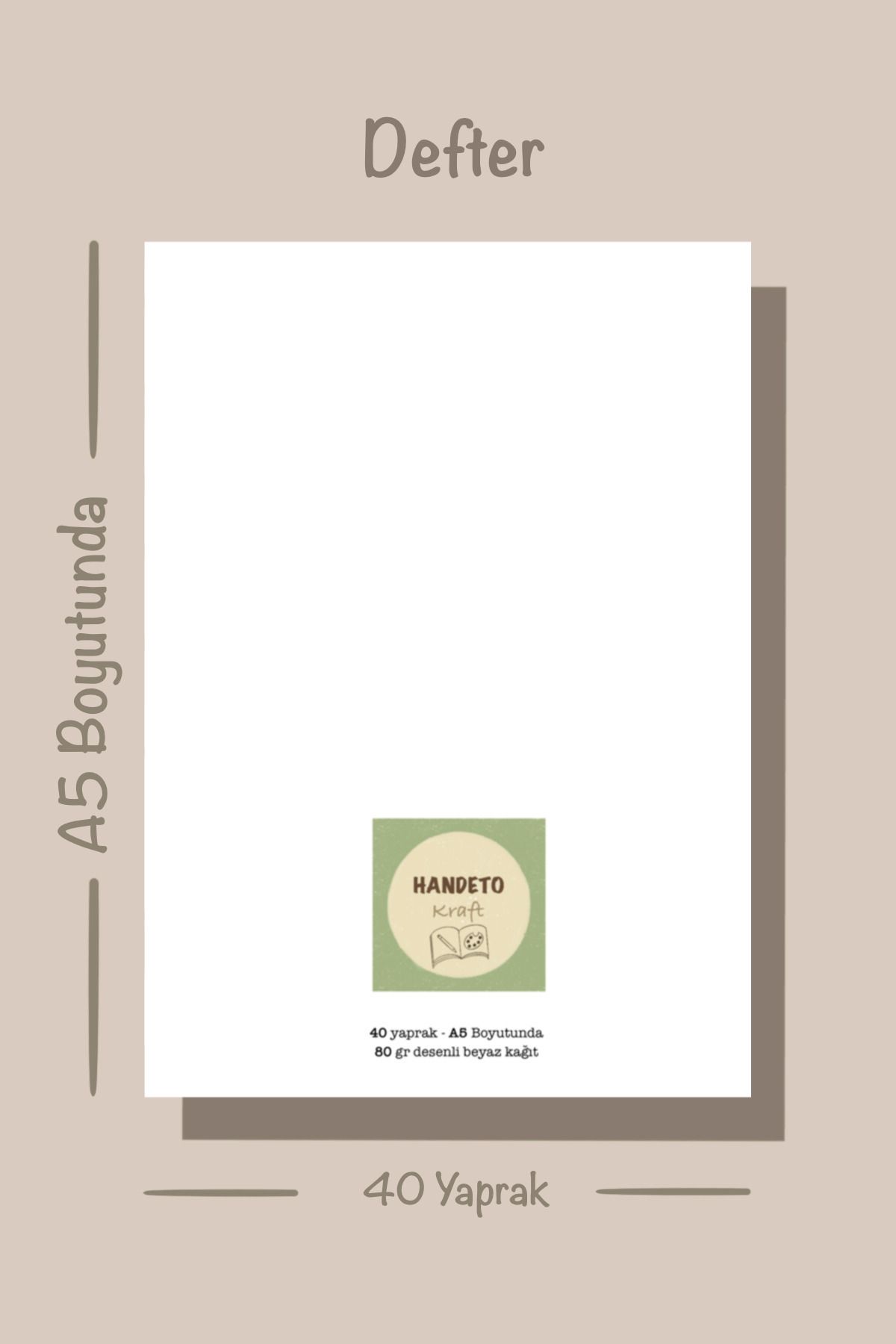 Handeto Kraft-Daisy Themed A5 Notepad - Check Pluck Notebook with Glue Memo Pad and No Line Notebook 7