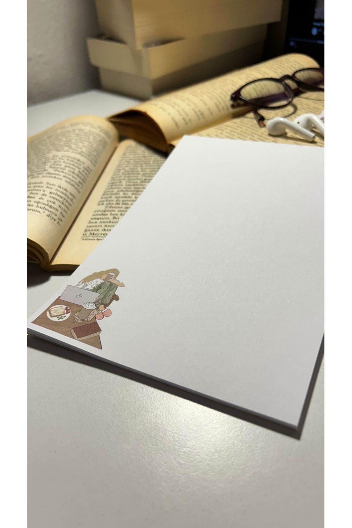 Handeto Kraft-لوحة ملاحظات للقهوة والأعمال مقاس A5 - دفتر ملاحظات قابل للفحص، دفتر ملاحظات مع غراء، دفتر ملاحظات غير مبطن 5