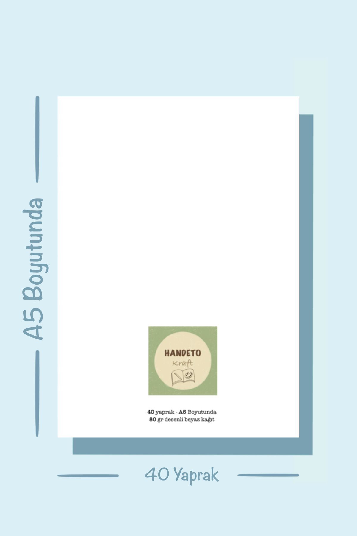Handeto Kraft-Cloud Themed A5 Notepad - Check Pluck Notebook with Glue Memo Pad and No Line Notebook 7