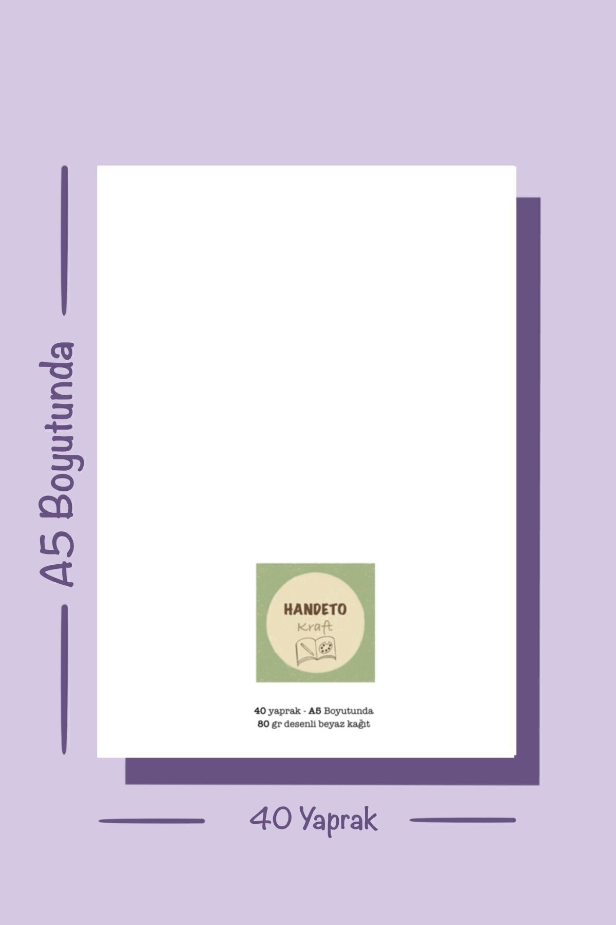 Handeto Kraft-Daisy and Purple Flower Notepad Check Pluck Notebook, Glue Memo Pad, A5 Notebook, Unlined Notepad 7