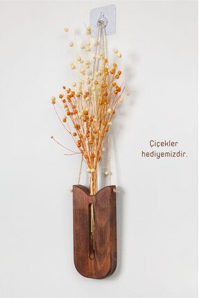 orearts Kahverengi Ahşap Duvar Vazosu Ile Sıcak Dekor Dokunuşu (ÇİÇEKLERLE Bİ...