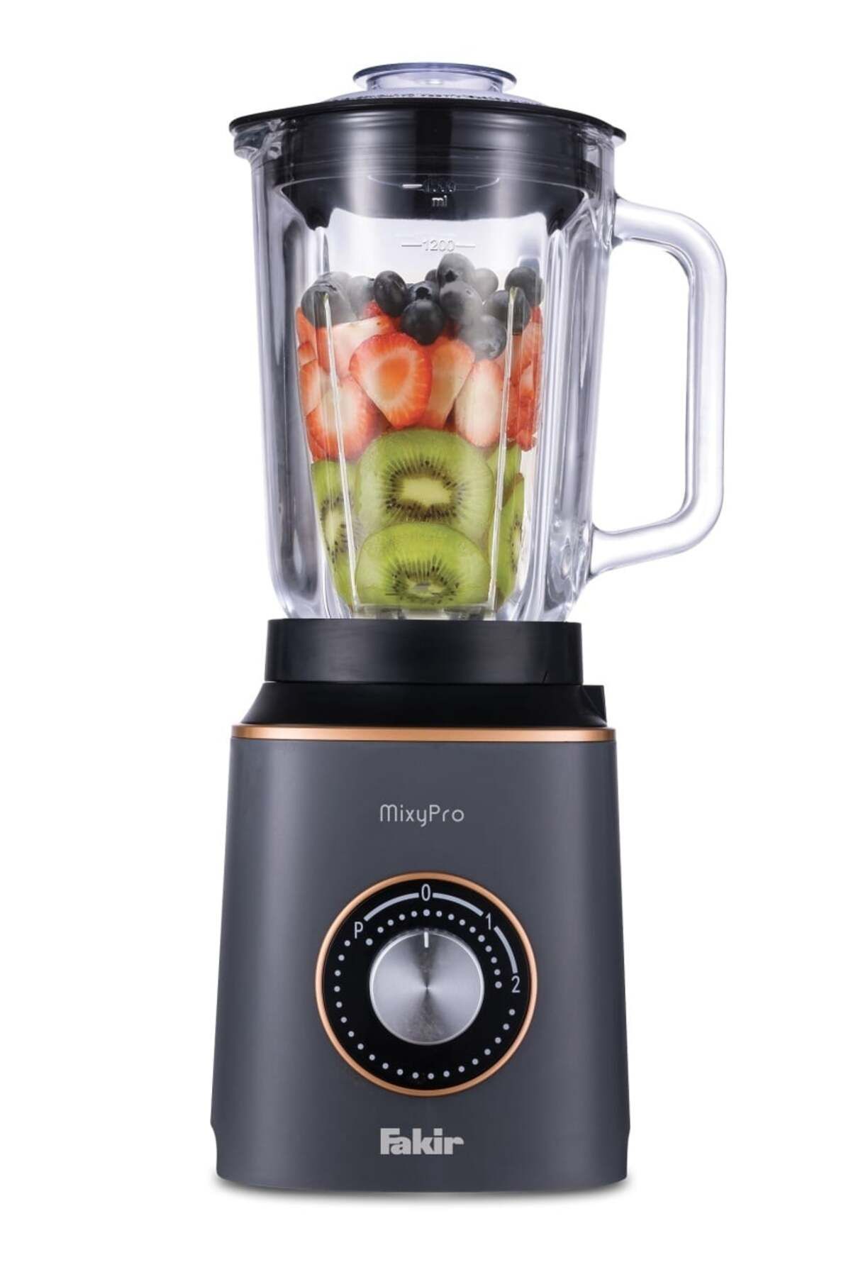 Fakir Blender Mixypro 1.5l, Vas Rezistent Din Sticla, 3 Programe, Lama Cu 6 Cutite, 800w, Antracit - Mărime unică