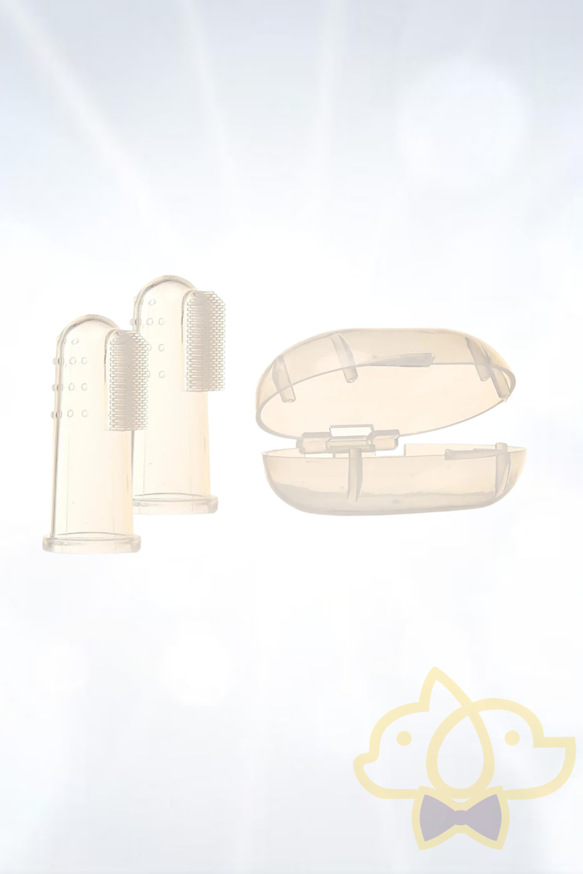 PapyonPet 2 Adet Saklama Kutulu Kedi Ve Köpek Silikon Parmak Diş Fırçası