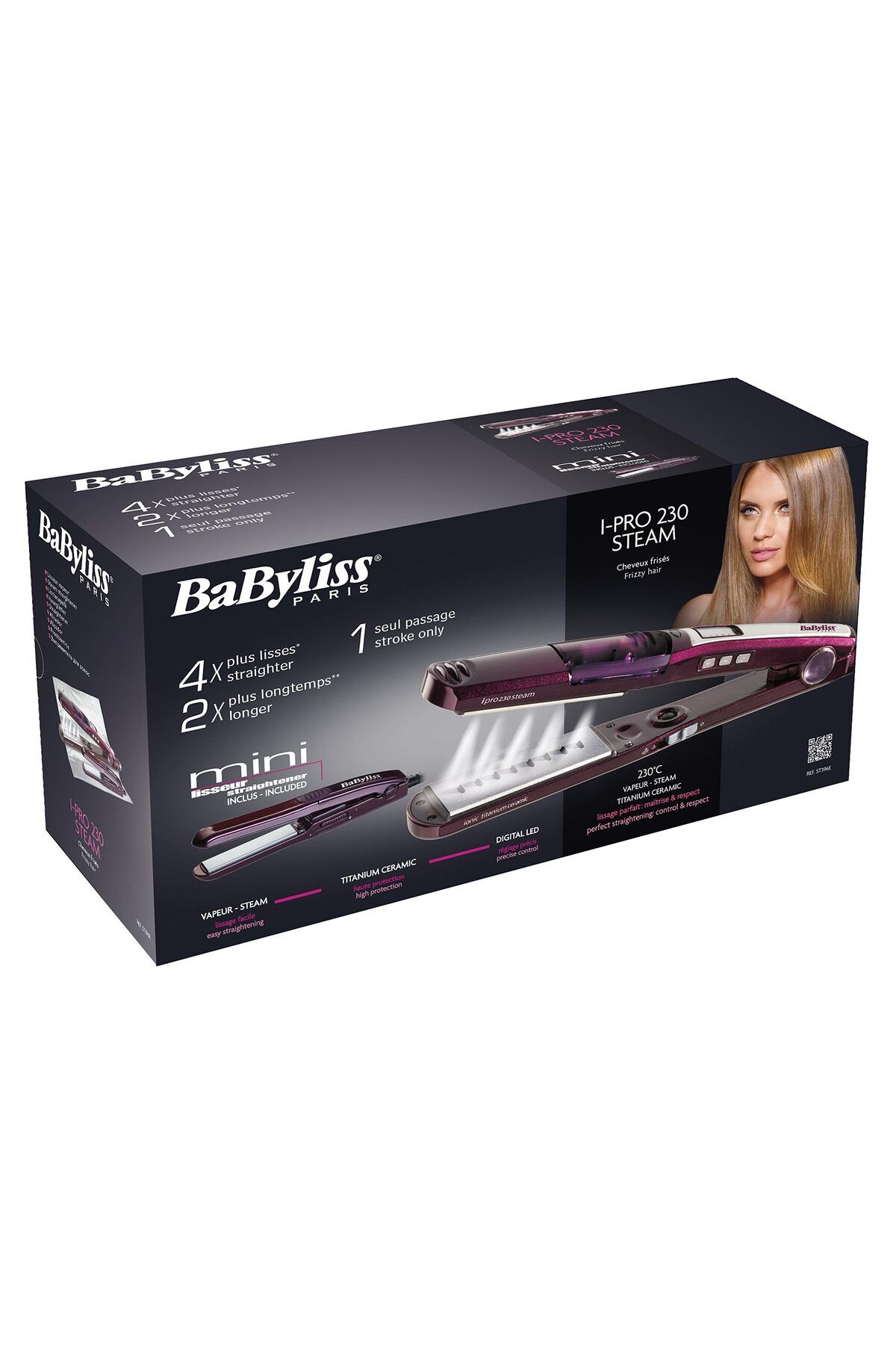 BaByliss Pro-Babyliss Steam  Straightner  Retractable with  mini straightener 1