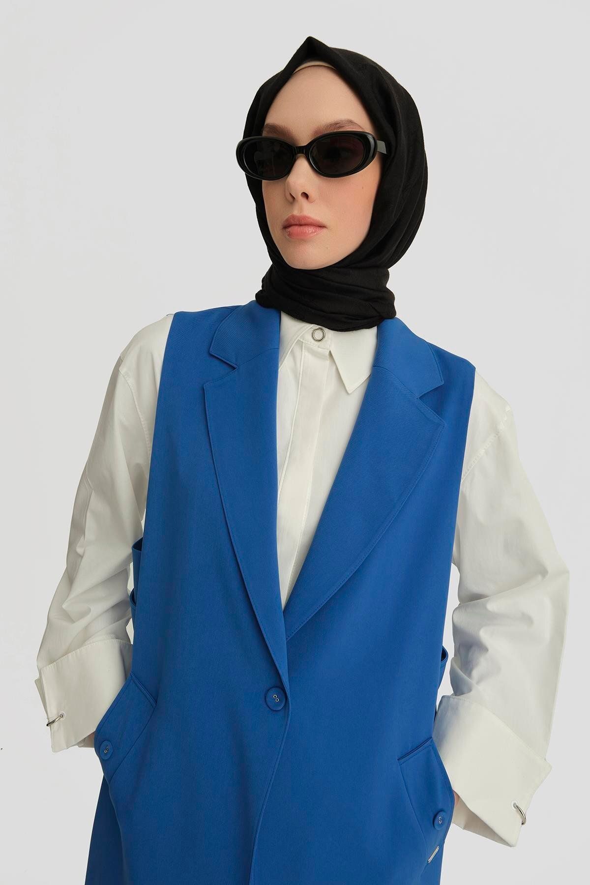 Armine-Epaulette Vest 24K4201 - Cobalt 5