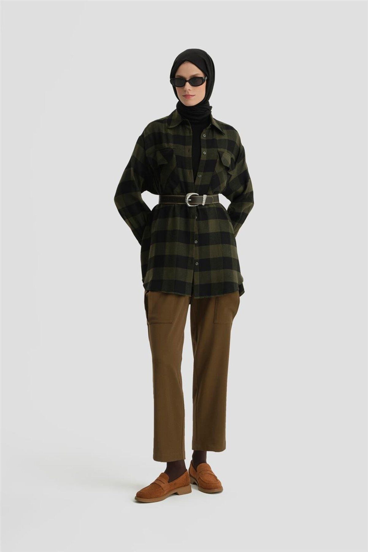Flap Pocket Lumberjack Shirt Ort3637 Green Armine