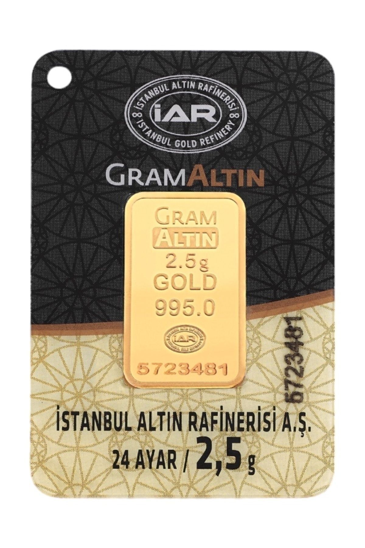 Tuğrul Kuyumculuk 2,5 Gram Külçe Gram Altın IAR 24 Ayar K000001