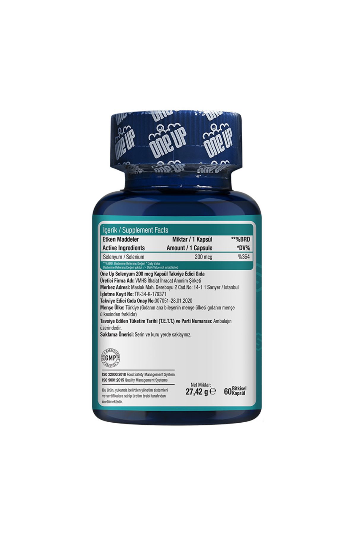 One Up-Selenium 200 Mcg 60 Capsules 2