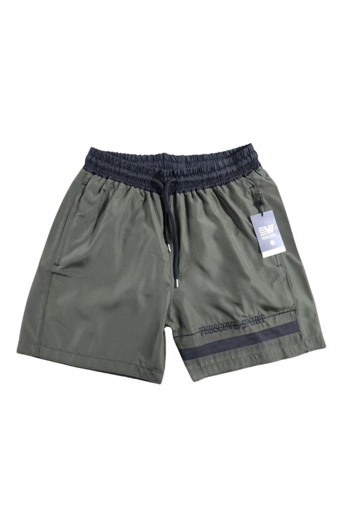 VERSCOVE-Swim Shorts Large Size Micro Fabric Zip Pockets Lining Mesh Pool Shorts 1
