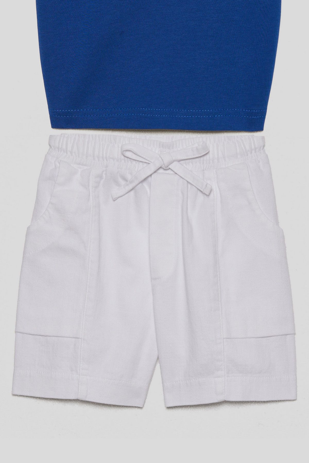 nk kids-Pantaloni scurți casual pentru băieți, din bumbac, cu talie elastică, cu șireturi, cu buzunare 1