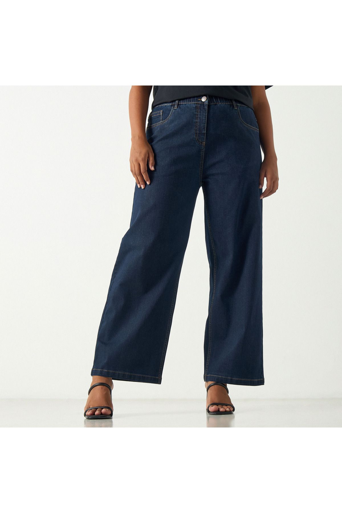 Ulla Popken-Plus Size Regular Fit Jeans With Pockets 1