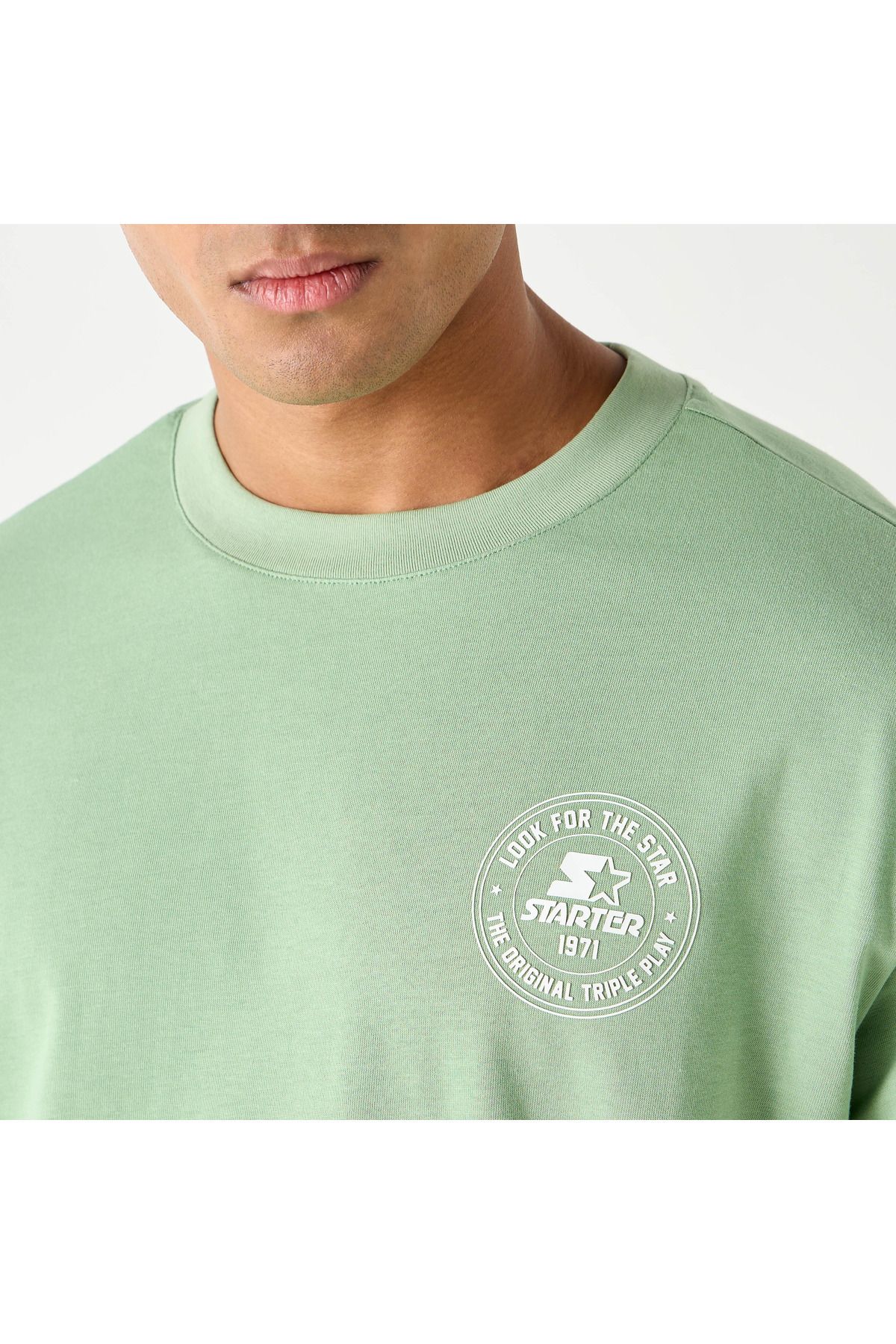 Starter-Logo Print Crew Neck T-shirt With Short Sleeves 4