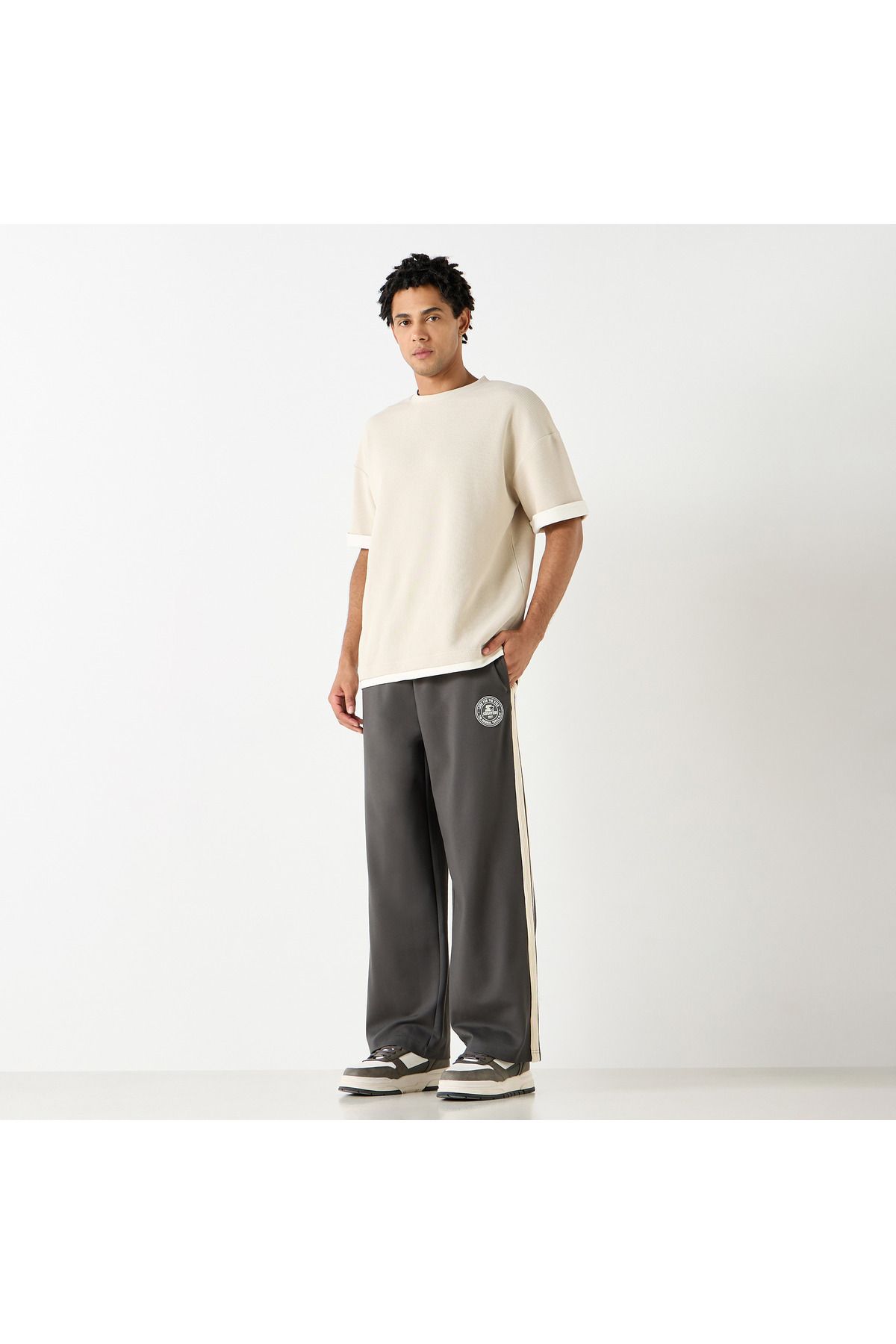 Starter-Stripe Detail Track Pants With Drawstring Closure 2