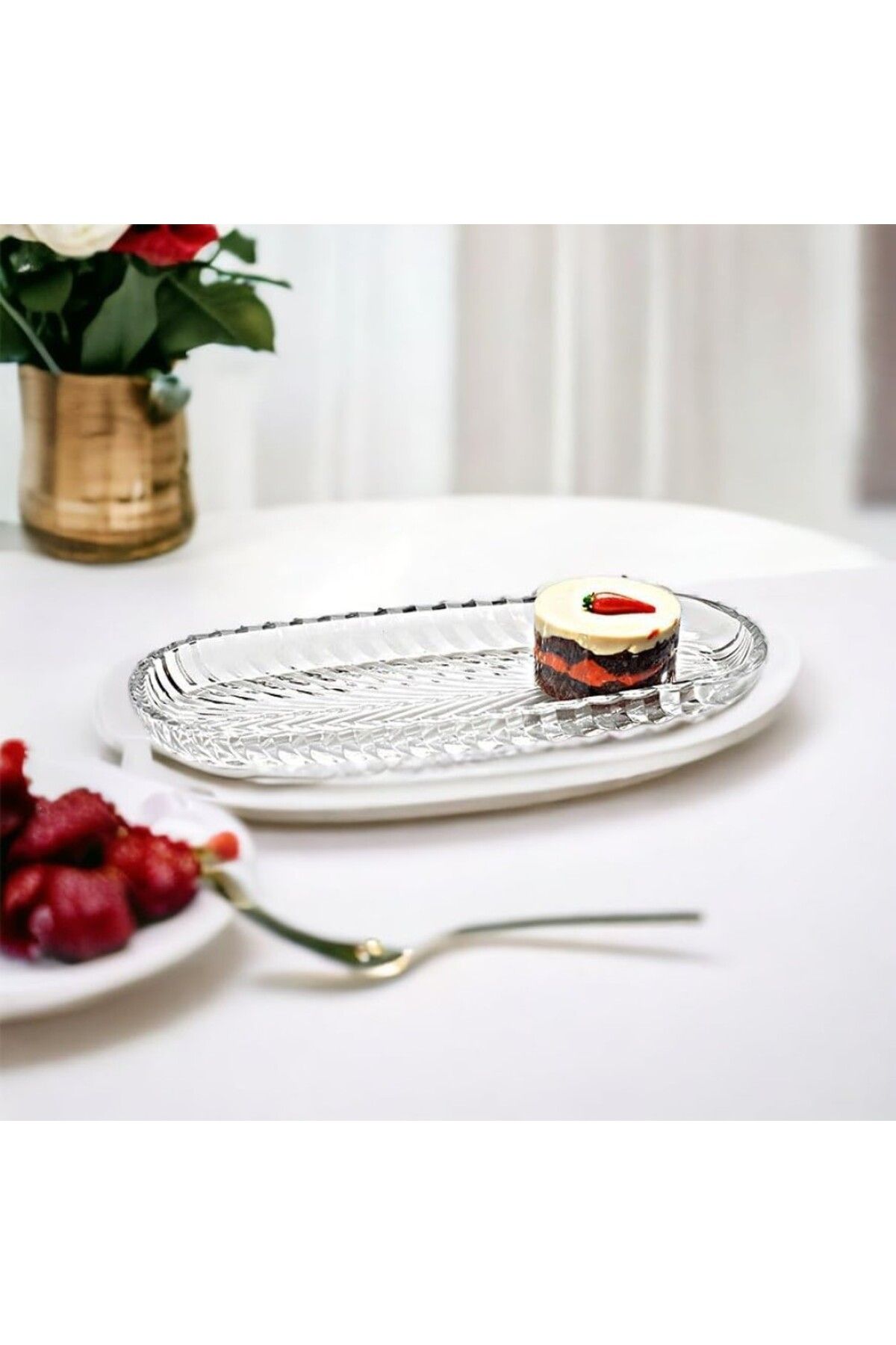 OrginGift-  Oval Fish Back Cookie and Fruit Appetizer Presentation Plate Breakfast Serving 17X7 cm 1