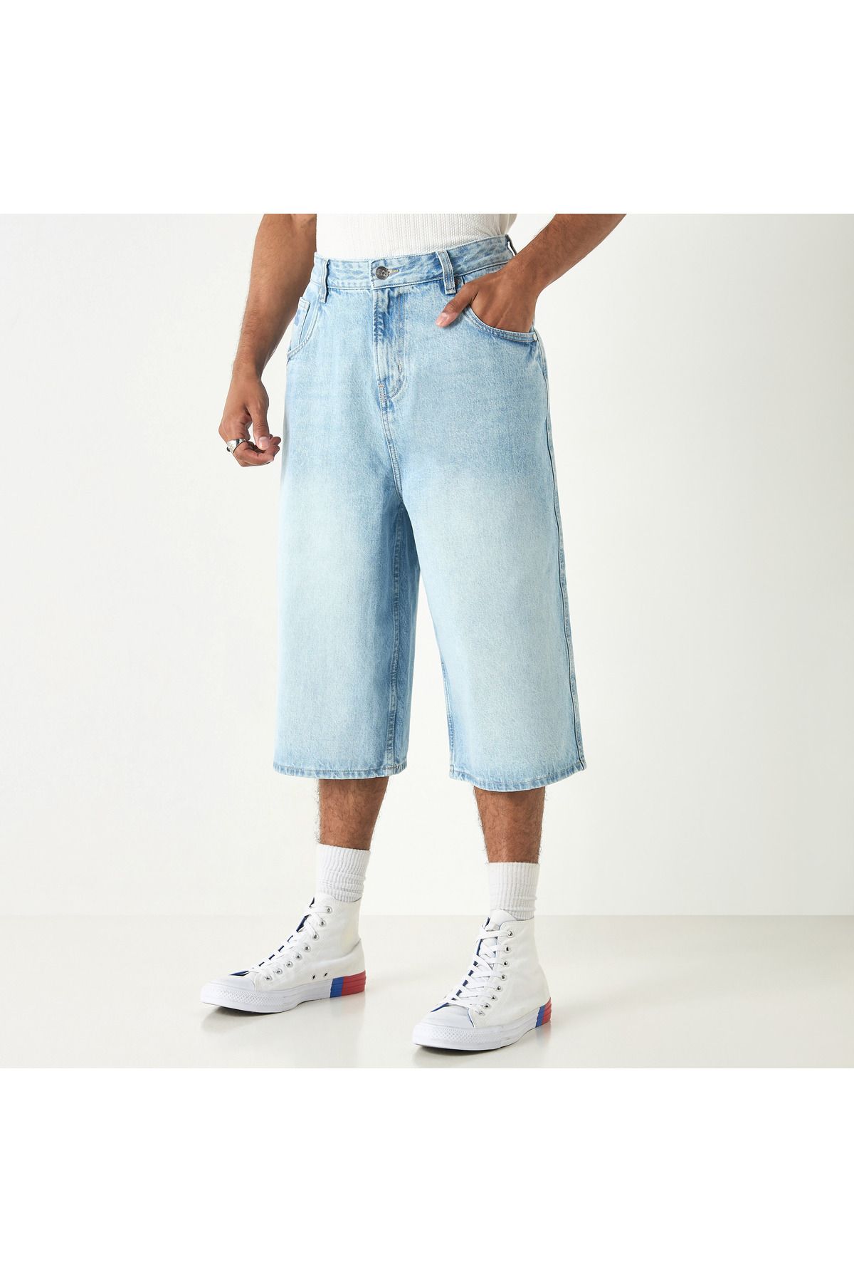 Starter-شورت Ecko Unltd سادة مع إغلاق بأزرار وجيوب 1