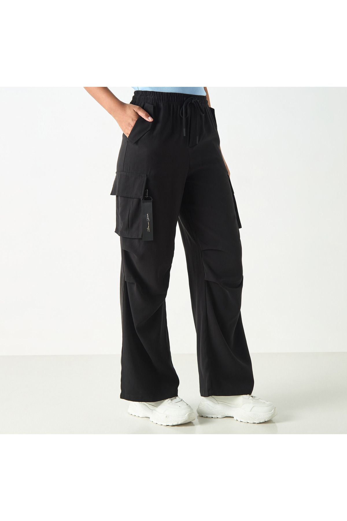 SP Characters-Donald Duck Print Wide Leg Pants With Drawstring Closure And Pockets 1