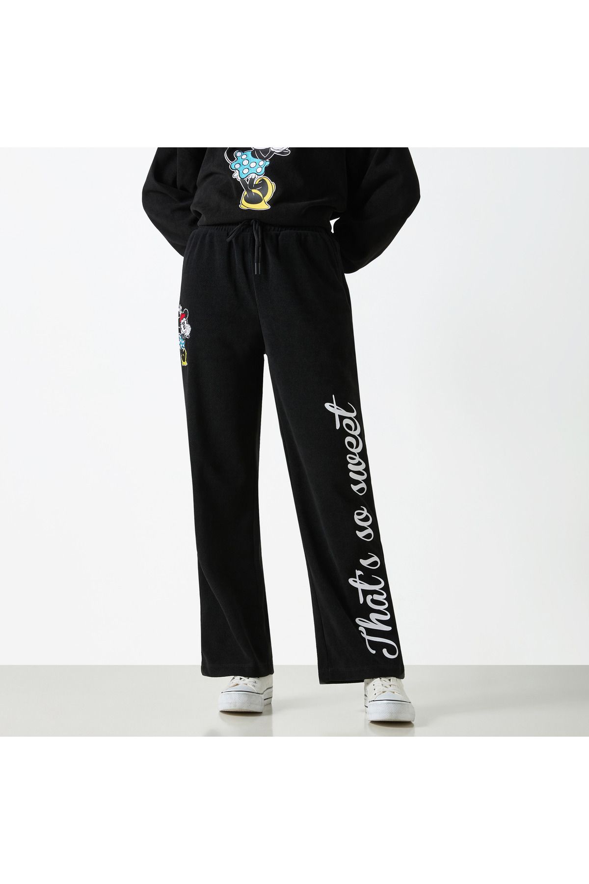 SP Characters-Minnie Mouse Print Track Pants With Drawstring Closure 1