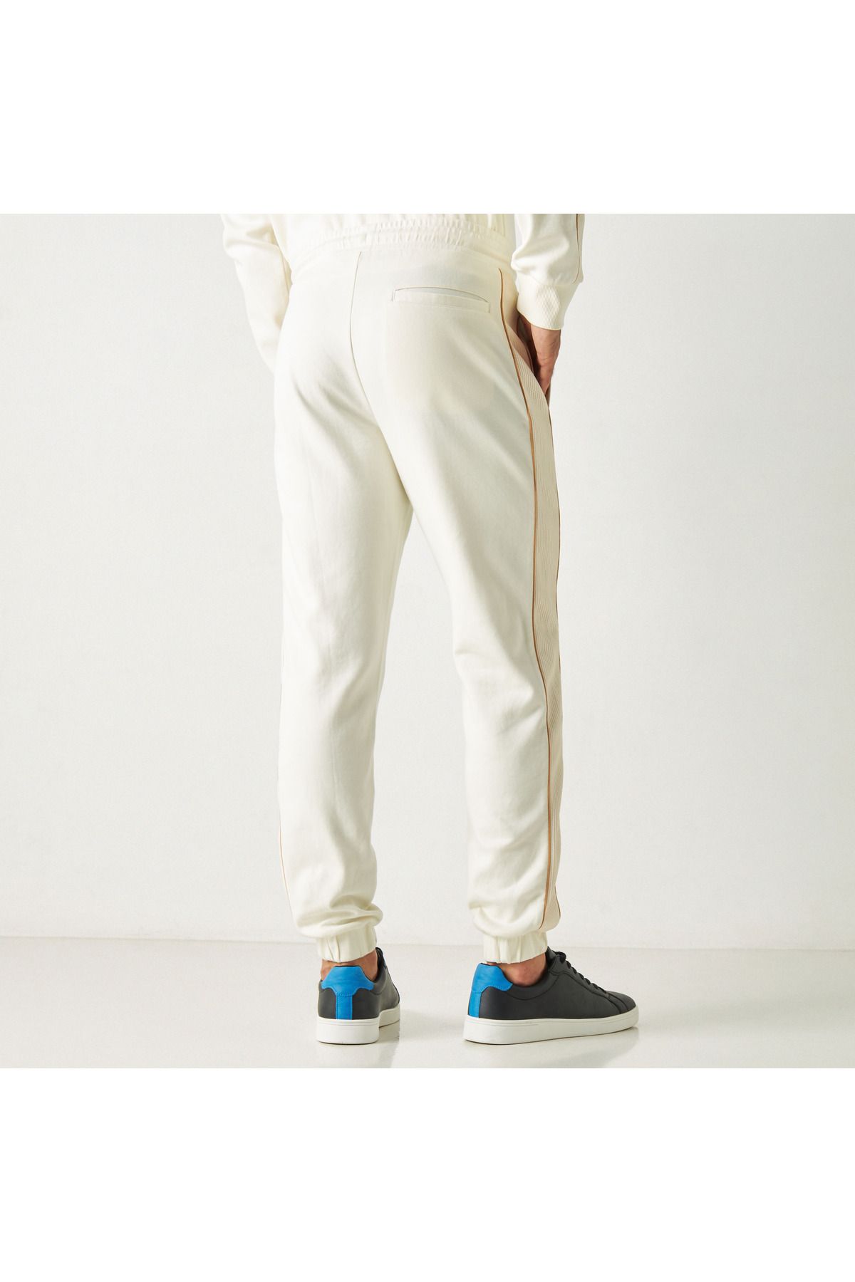 Iconic-Textured Panel Detail Joggers With Elasticated Drawstring 3