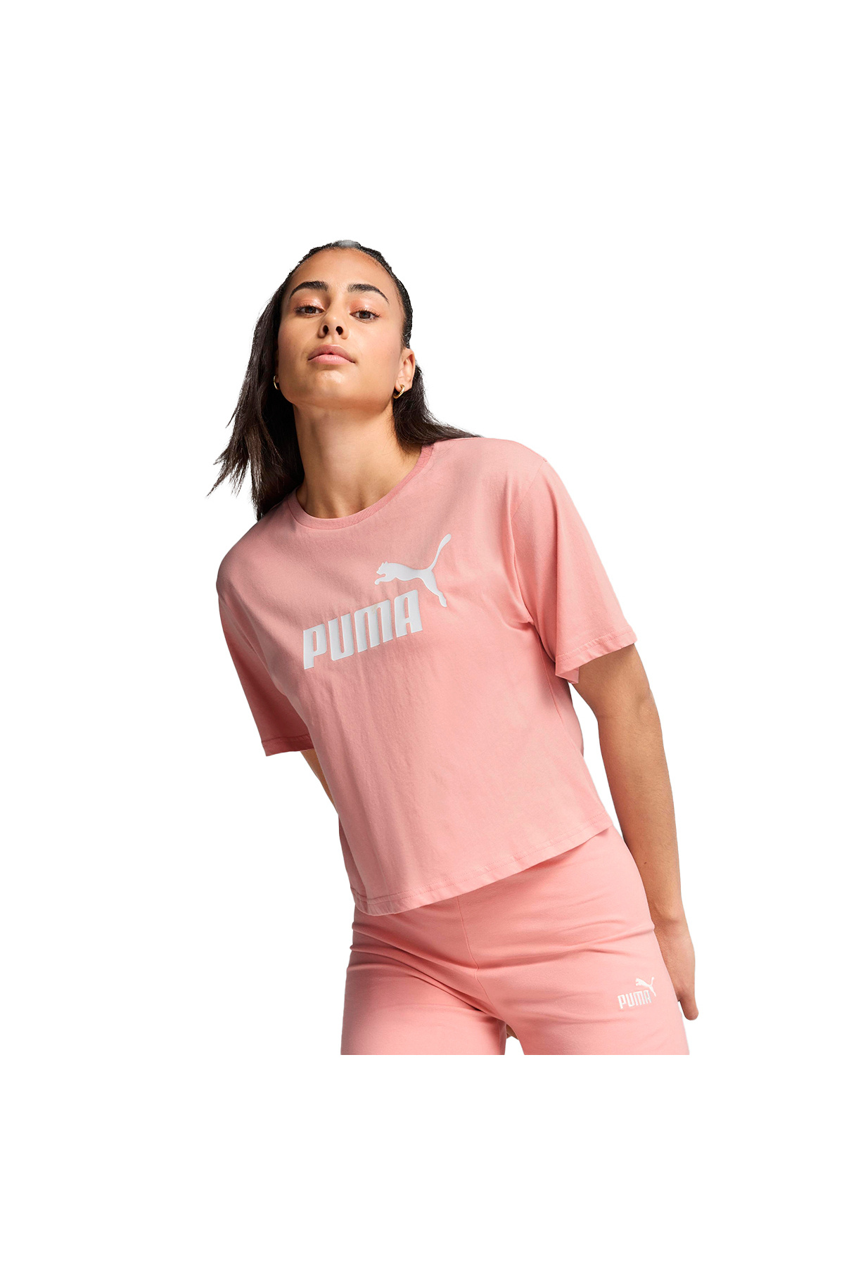 Puma Essential Cropped No.1 Kadın Pembe Günlük Stil T-Shirt 68497218