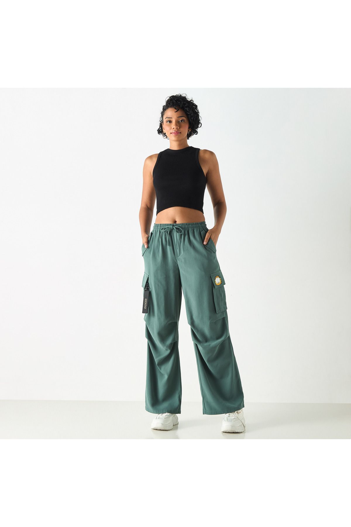 SP Characters-Garfield Print Wide Leg Pants With Drawstring Closure And Pockets 2