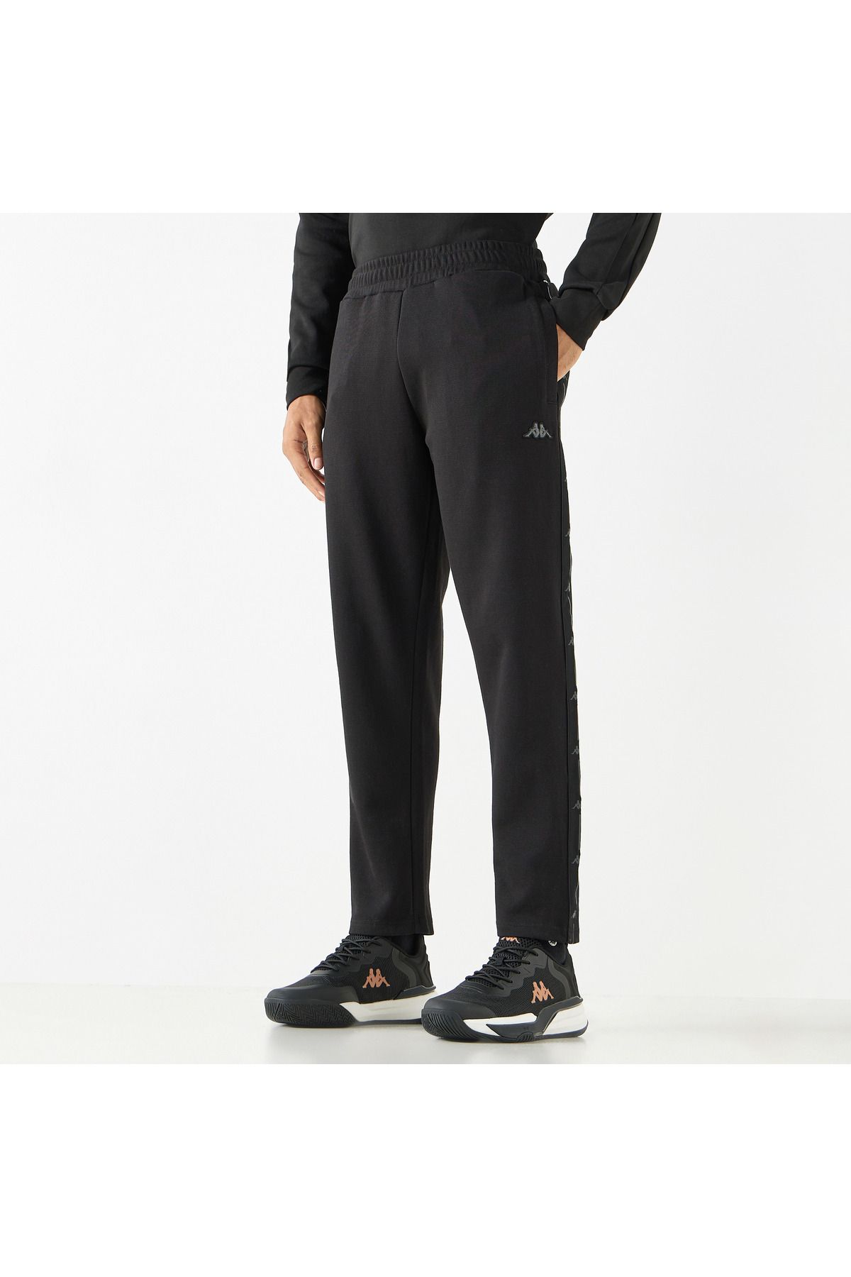 Kappa-Solid Track Pants With Elasticated Waistband And Pockets 1