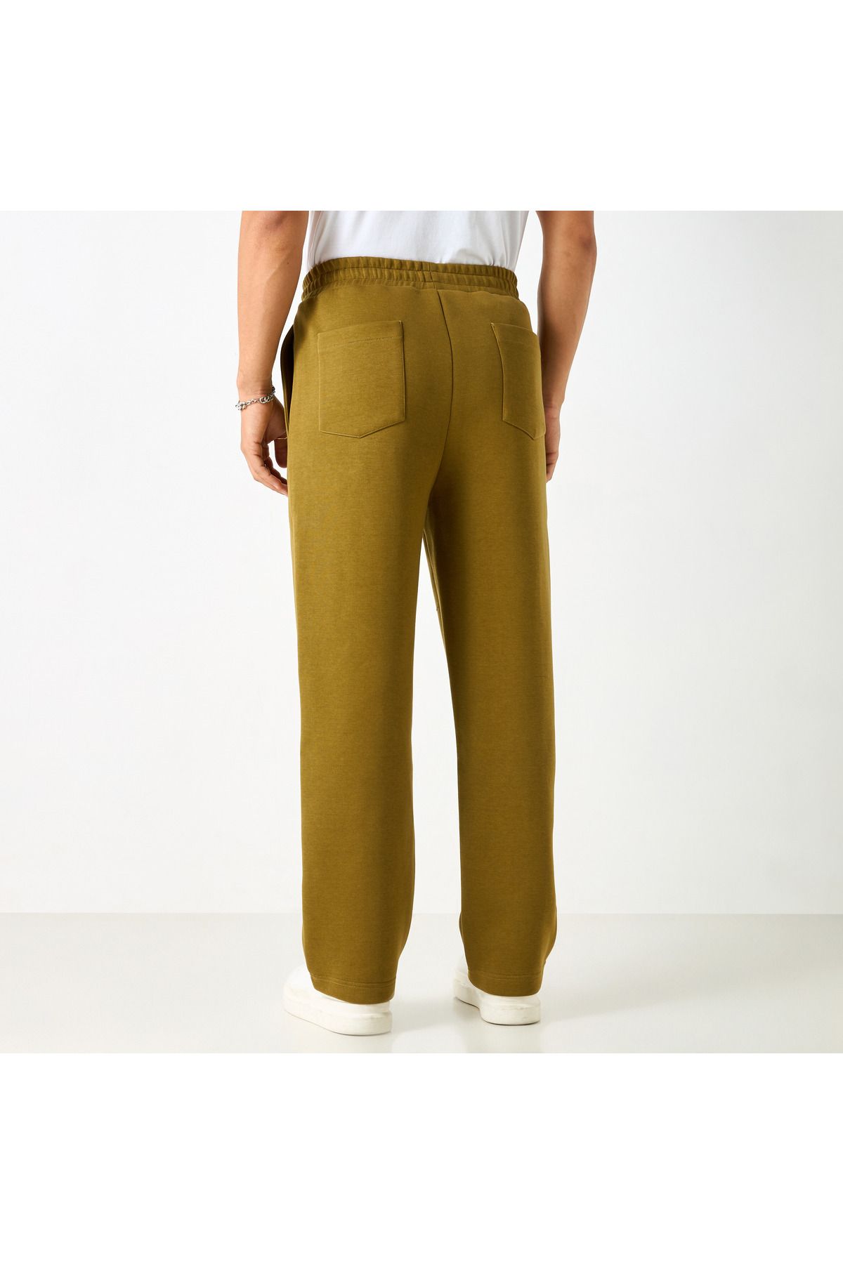 Emperor-Solid Track Pants With Drawstring Closure And Pockets 3