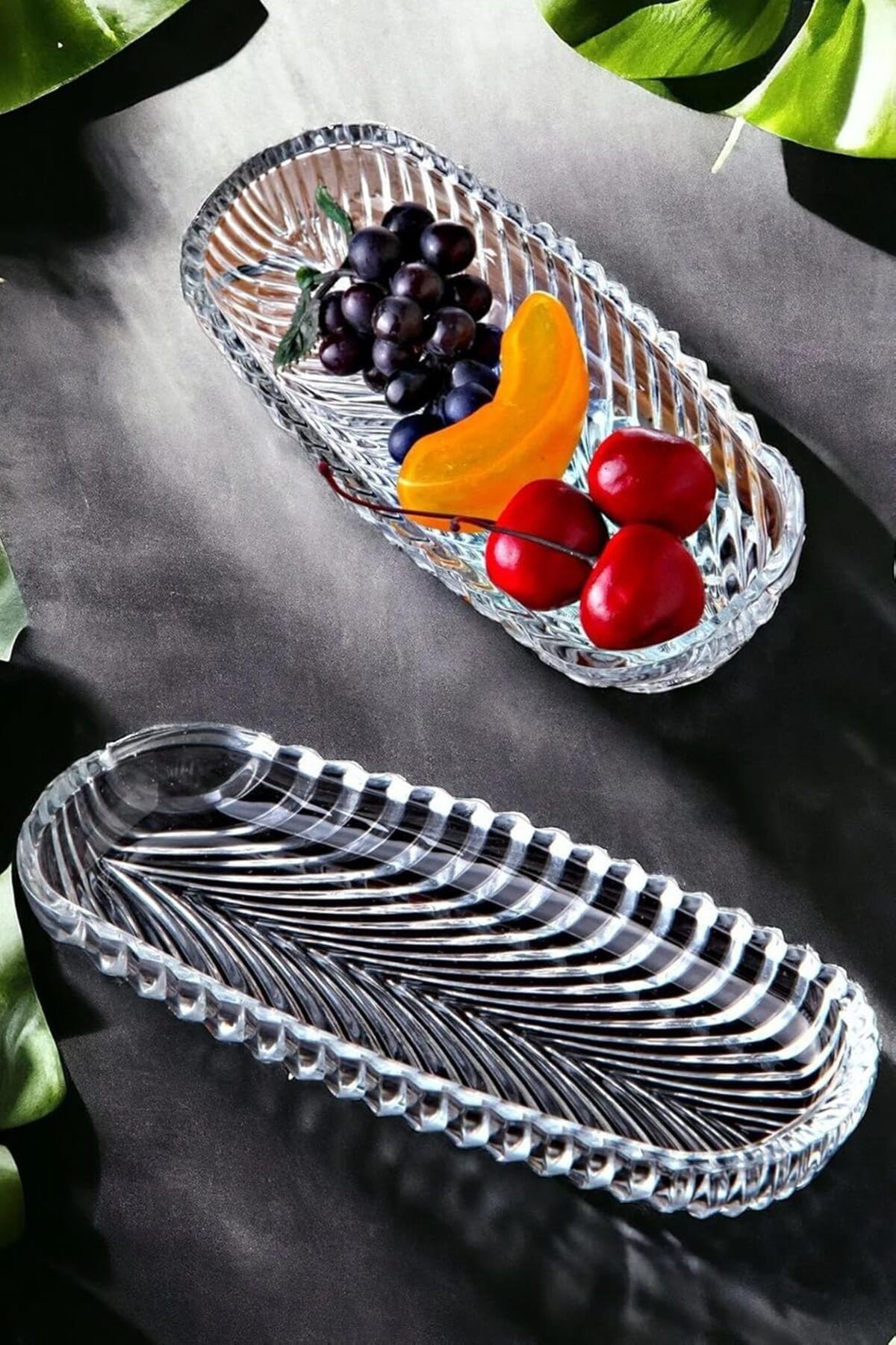 OrginGift-  Oval Fish Back Cookie and Fruit Appetizer Presentation Plate Breakfast Serving 17X7 cm 2