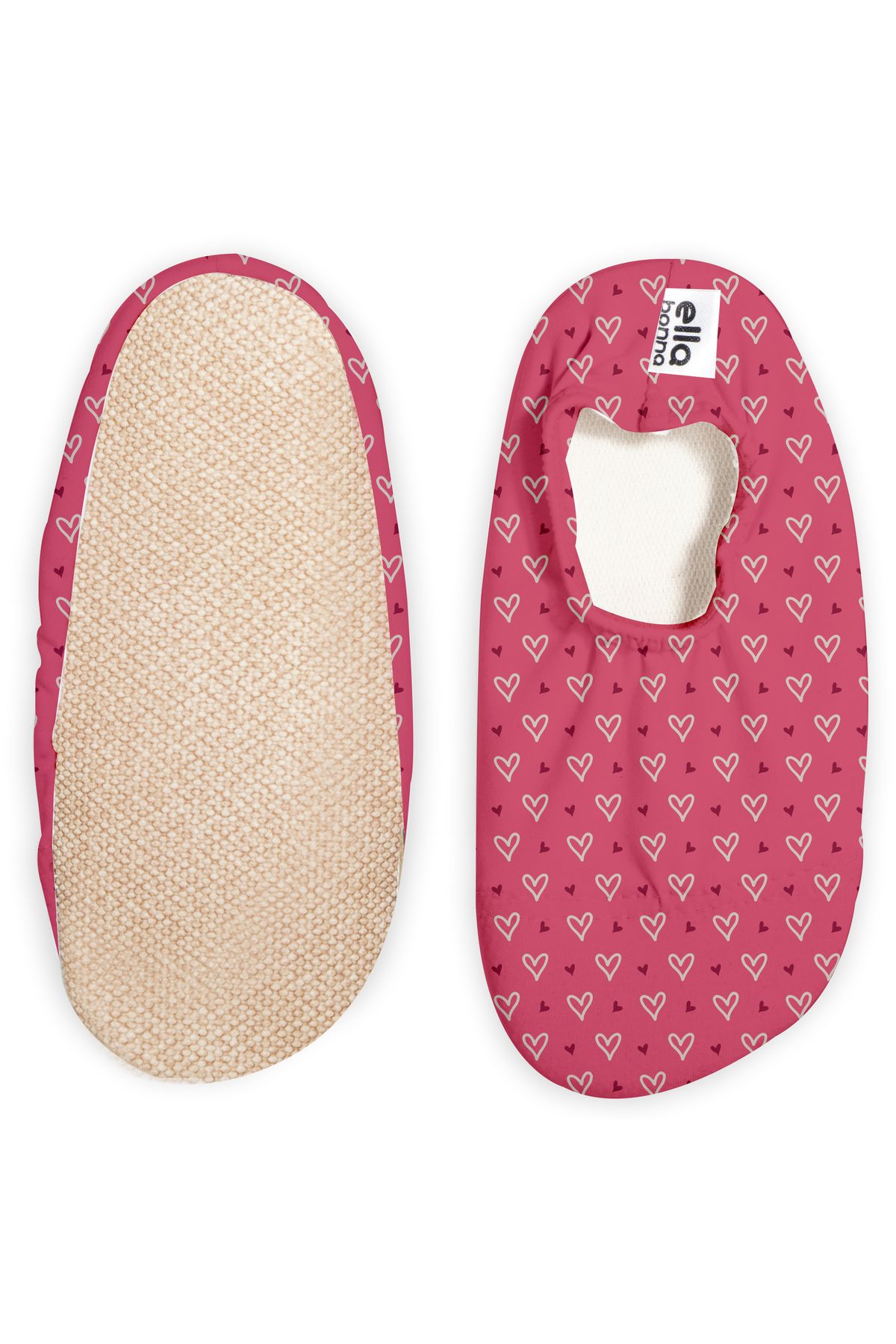 Ella Bonna-Non-Slip Sole, Unisex Baby, Children's Sea Shoes, Pool Booties, Red Hearts 2