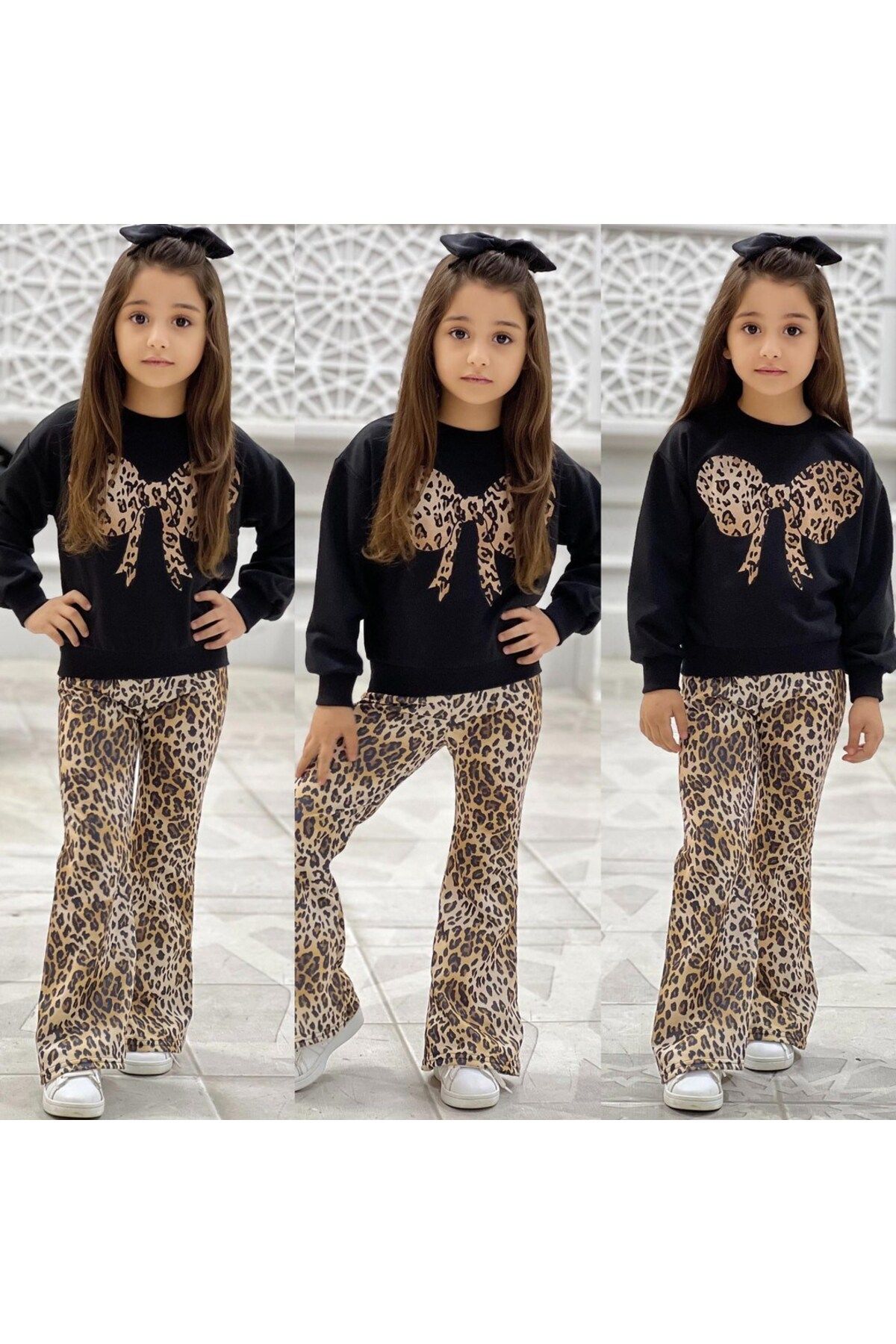 Yavrumsa-Leopard Motif Bow Trousers Combination 1