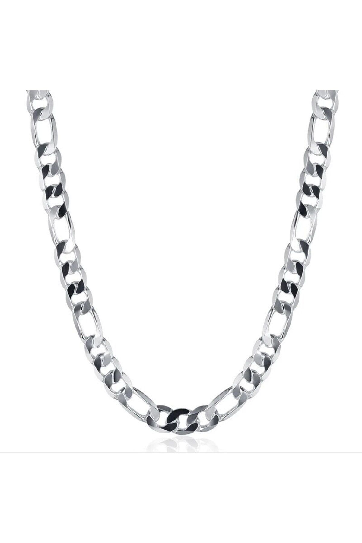 Choice-45cm 6mm Flat Chain Silver Color Solid Necklace Fashion Jewelry Women Men Wholesale High Quality Wed 7