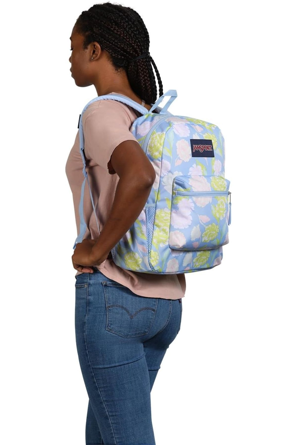 Jansport-Rucsac Albastru cu Flori JanSport Cross Town Toamna Tapiserie Hortensia 4