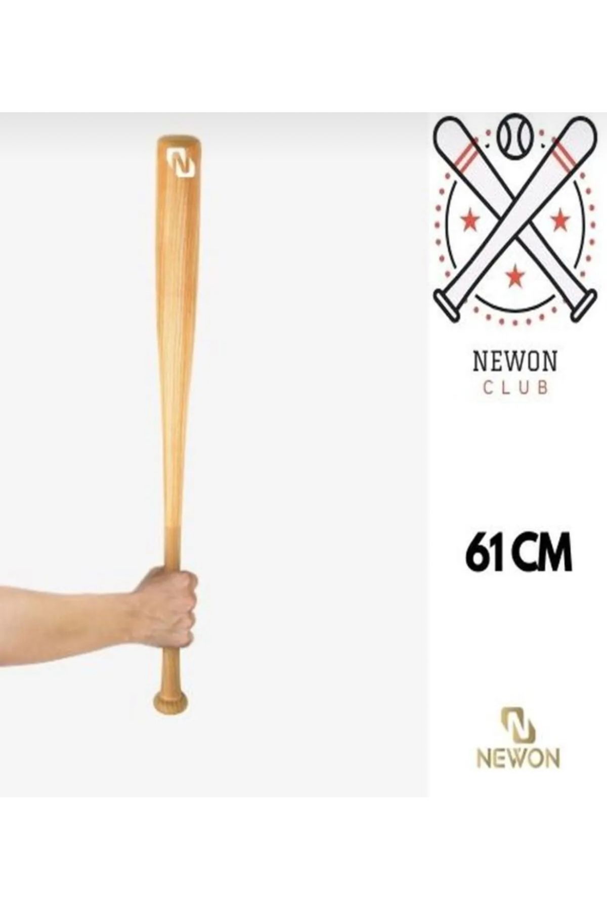 Leyaton Beyzbol Sopası Ahşap Sağlam Dayanıklı Kırılmaz 61Cm