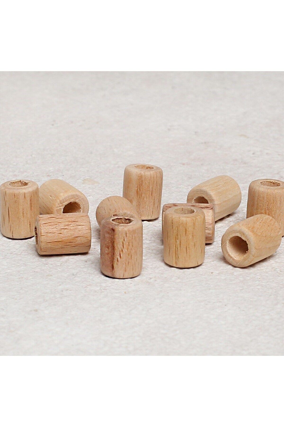 NACAR AVM Loren Crafts 10 Adet Ham Boru Ahşap Boncuk 16mm