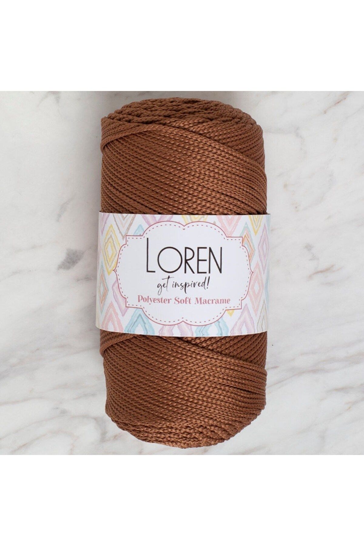 Genel Markalar Loren Polyester Soft Macrame Kahverengi El Örgü İpi - LM033 - 34439