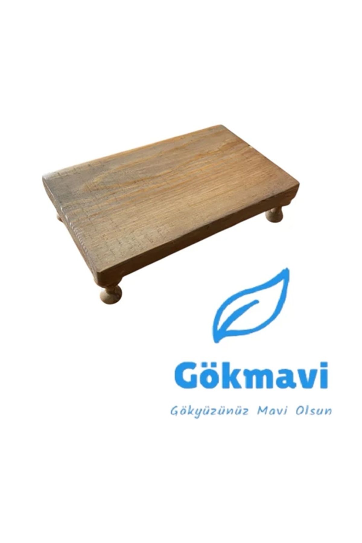 GMGÖKMAVİ-Presentation Stand Handmade, Wooden Leg, Pine Wood 15X25Cm 1