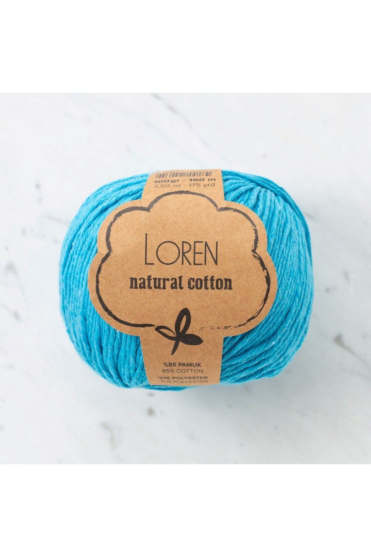 Genel Markalar Loren Natural Cotton Turkuaz El Örgü İpi - R091 - 33923