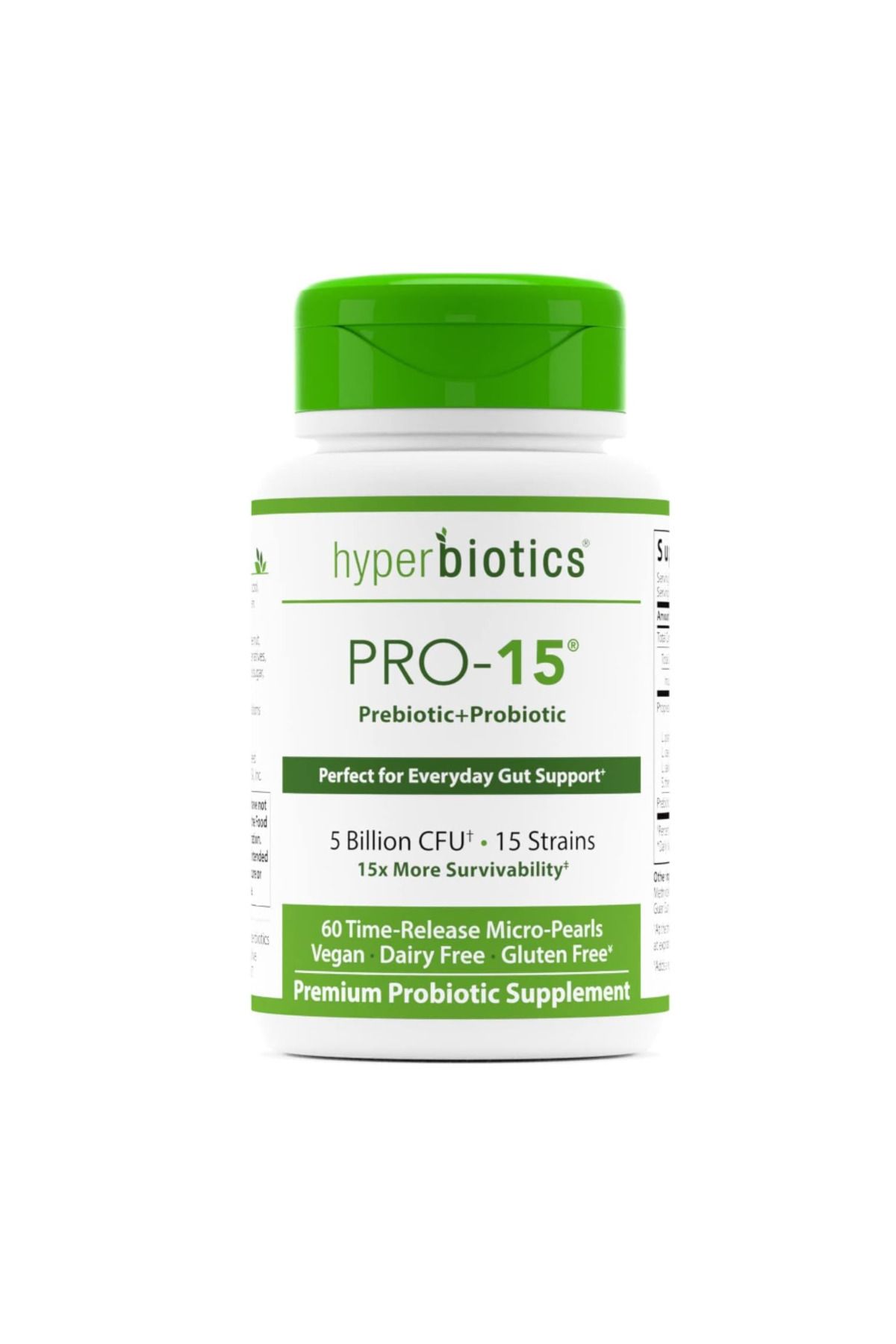 Hyper Hyperbiotics Pro-15 Pre + Probiotic 15 Strains Supports Occasional Constipation, Diarrhea 60 Tablets