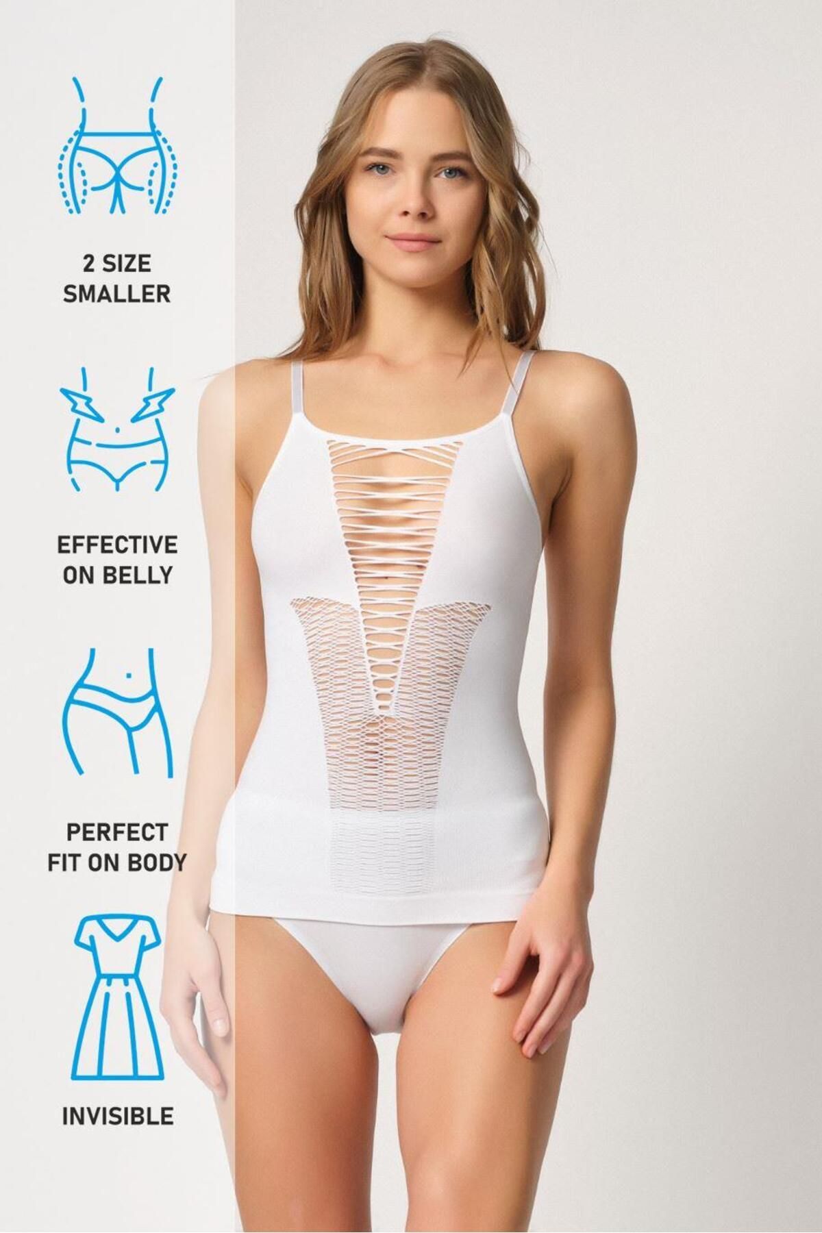 Emay-White Mi 5038 Rope Strap Fancy Athlete Corset 4