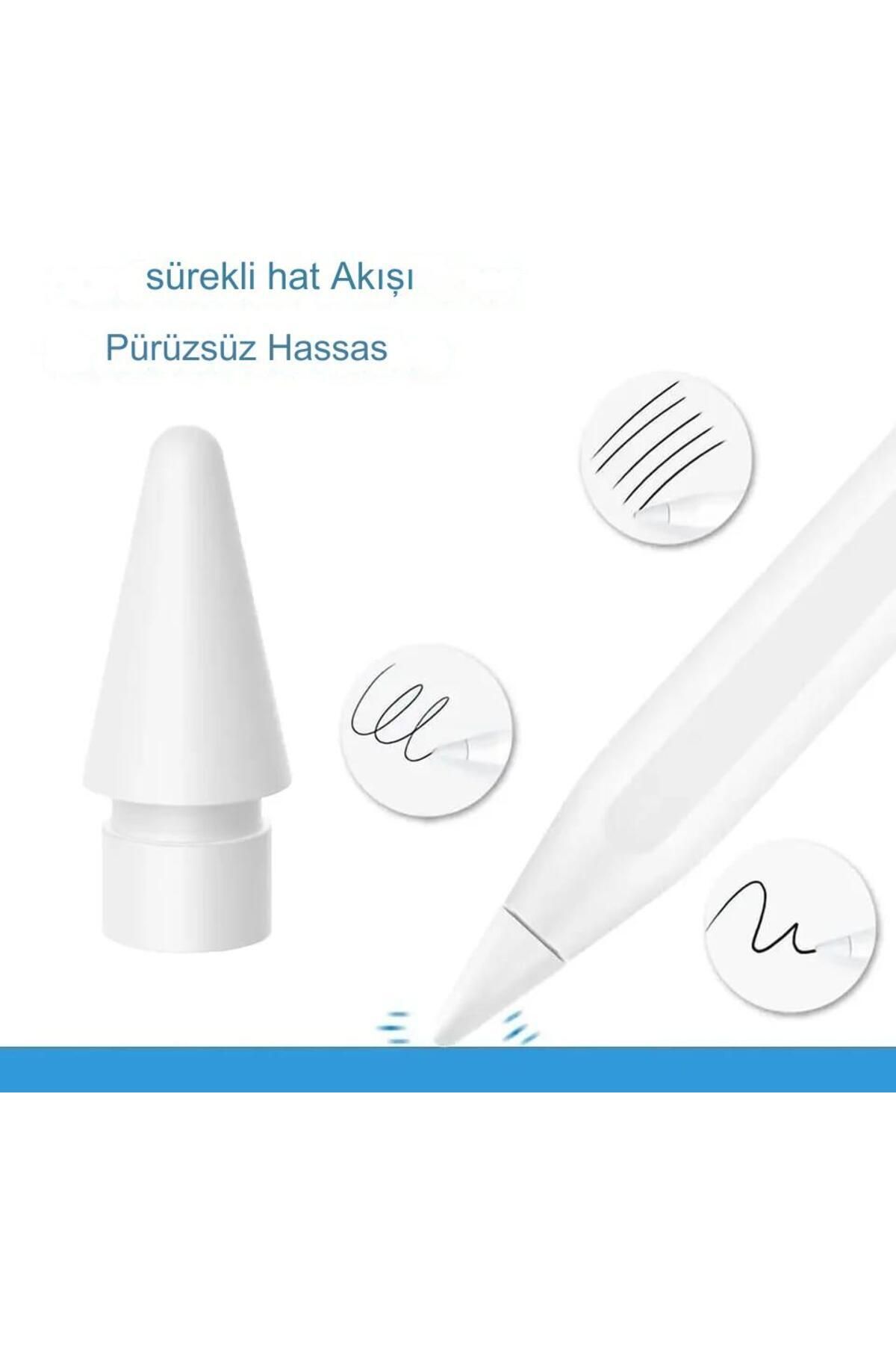gökmer-iPad Pencil Compatible Pen Tip 1. And 2. Generation Usb-C/ Pro Pencil Spare Tip Pen Tip Tablet Tip 3Pcs 6